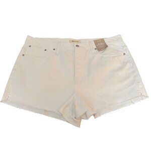 Madewell Relaxed Denim Shorts Women's Mid Rise Button Fly White, Size 32 NWT